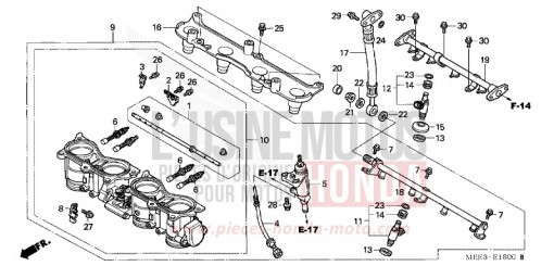 CORPS DE PAPILLON (CBR600RR3/4) CBR600RR3 de 2003